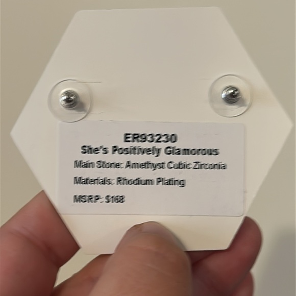 Elegant Purple Drop Earrings - Picture 2 of 2